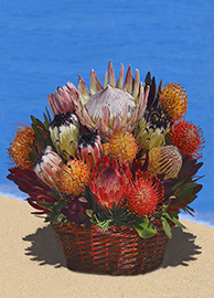 Large Fresh Protea Basket
